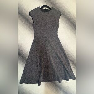 H&M Gray Black Tweed Sleeveless‎ 50s Fit Flare Cute Office Dress XS X Small 0 2
